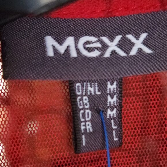 A29 Vintage Mexx Sexy Sheer w/black Button Down Blouse Flare Long Sleeve Sz M - Picture 3 of 5